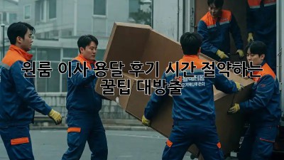 원룸 이사 용달 후기: 시간 절약하는 꿀팁 대방출!